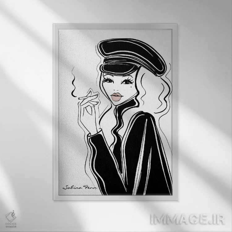 تابلو دکوراتیو سیگار اثر سابینا فن - نمای قابدار سفید