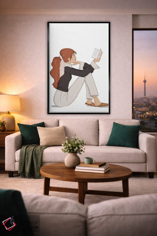 تابلو دکوراتیو Light-Skinned, Red Hair,شیک کتاب خوان، پوست روشن، موهای قرمز اثر سابینا فن - D2B