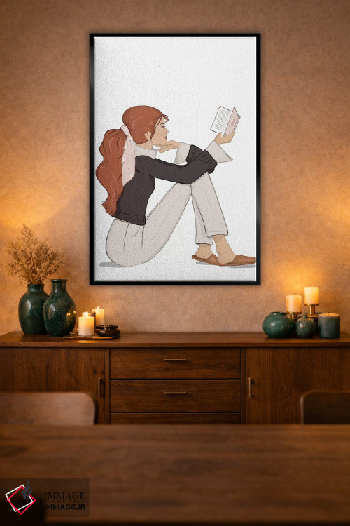 تابلو دکوراتیو Light-Skinned, Red Hair,شیک کتاب خوان، پوست روشن، موهای قرمز اثر سابینا فن - D3B