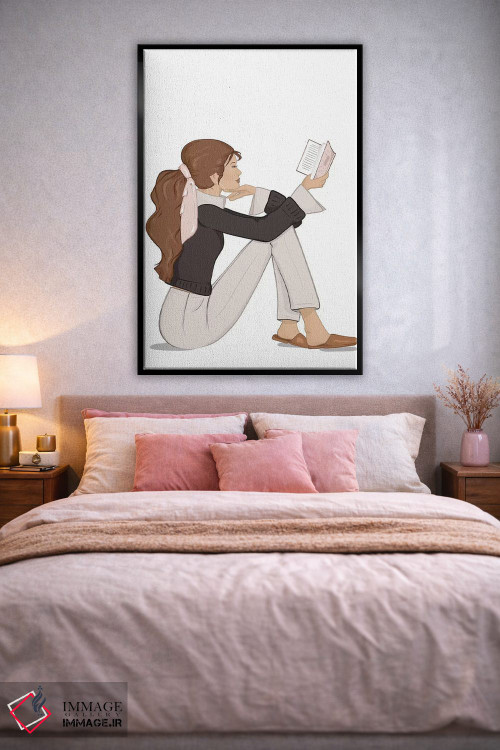 تابلو دکوراتیو Light-Skinned, Brunette Hair,شیک کتاب خوان، پوست روشن، موهای… اثر سابینا فن - D3B