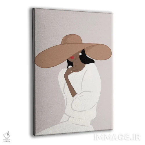 تابلو دکوراتیو Dark-Skinned, Black Hair,کلاه لبه دار، پوست تیره، موهای مشکی اثر سابینا فن - نمای پرسپکتیو محصول