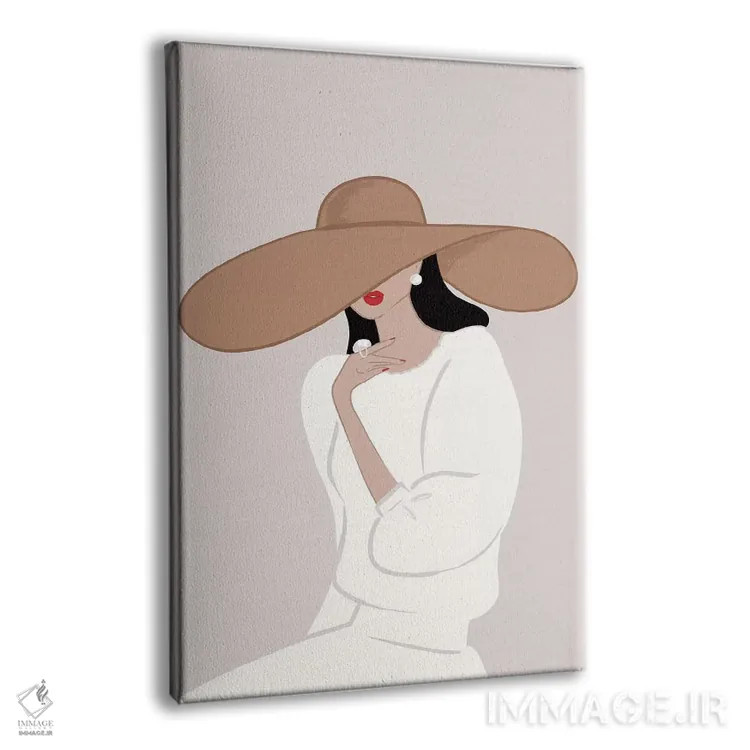تابلو دکوراتیو Light-Skinned, Black Hair,کلاه لبه دار، پوست روشن، موهای مشکی اثر سابینا فن - نمای پرسپکتیو محصول