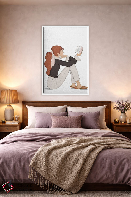 تابلو دکوراتیو Light-Skinned, Red Hair,شیک کتاب خوان، پوست روشن، موهای قرمز اثر سابینا فن - D4W