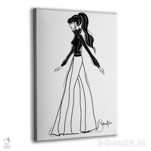 تابلو دکوراتیو شیک شلوار پاچه گشاد اثر سابینا فن - نمای پرسپکتیو محصول