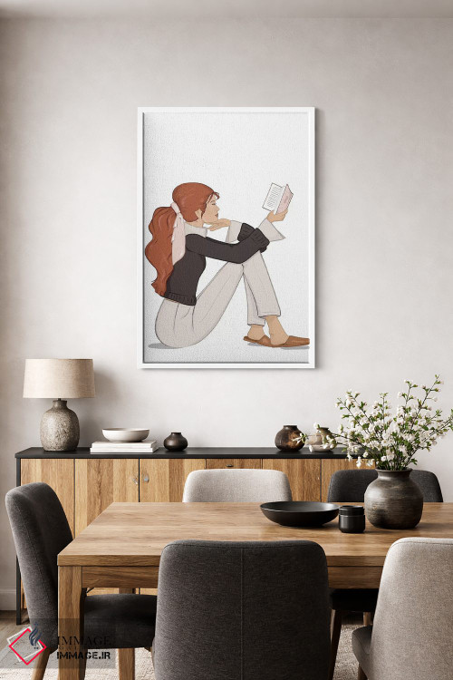 تابلو دکوراتیو Light-Skinned, Red Hair,شیک کتاب خوان، پوست روشن، موهای قرمز اثر سابینا فن - D5W