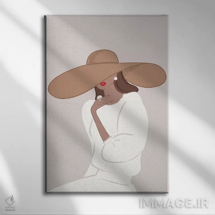 تابلو دکوراتیو Tanned, Brunette Hair,کلاه لبه دار، پوست برنزه، موهای قهوه ای اثر سابینا فن - نمای روبهرو روی دیوار
