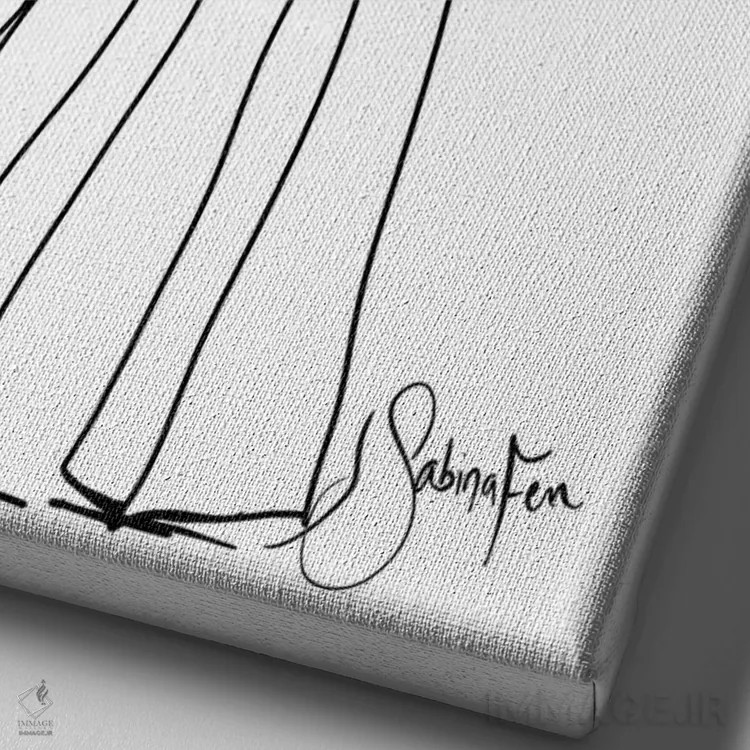 تابلو دکوراتیو شیک شلوار پاچه گشاد اثر سابینا فن - نمای نزدیک بافت بوم