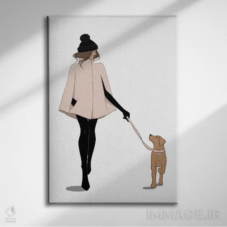 تابلو دکوراتیو قدم زنی پاییزی اثر سابینا فن - نمای روبهرو روی دیوار