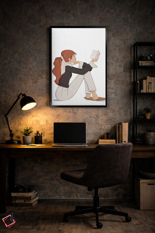 تابلو دکوراتیو Light-Skinned, Red Hair,شیک کتاب خوان، پوست روشن، موهای قرمز اثر سابینا فن - D6B