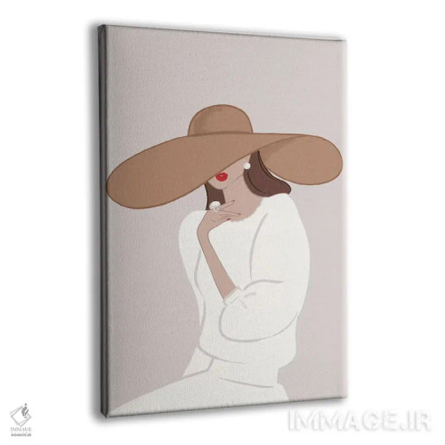 تابلو دکوراتیو کلاه لبه دار، پوست روشن، موهای قهوه ای اثر سابینا فن - نمای پرسپکتیو محصول