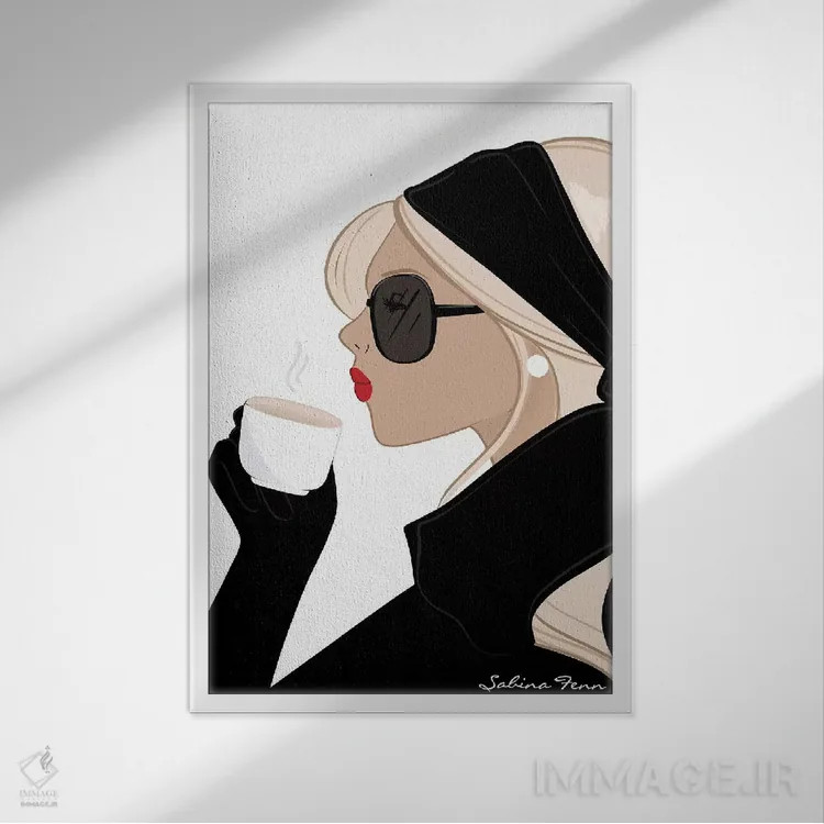 تابلو دکوراتیو Light-Skinned, Blonde Hair,شیک اسپرسو، پوست روشن، موهای بلوند اثر سابینا فن - نمای قابدار سفید