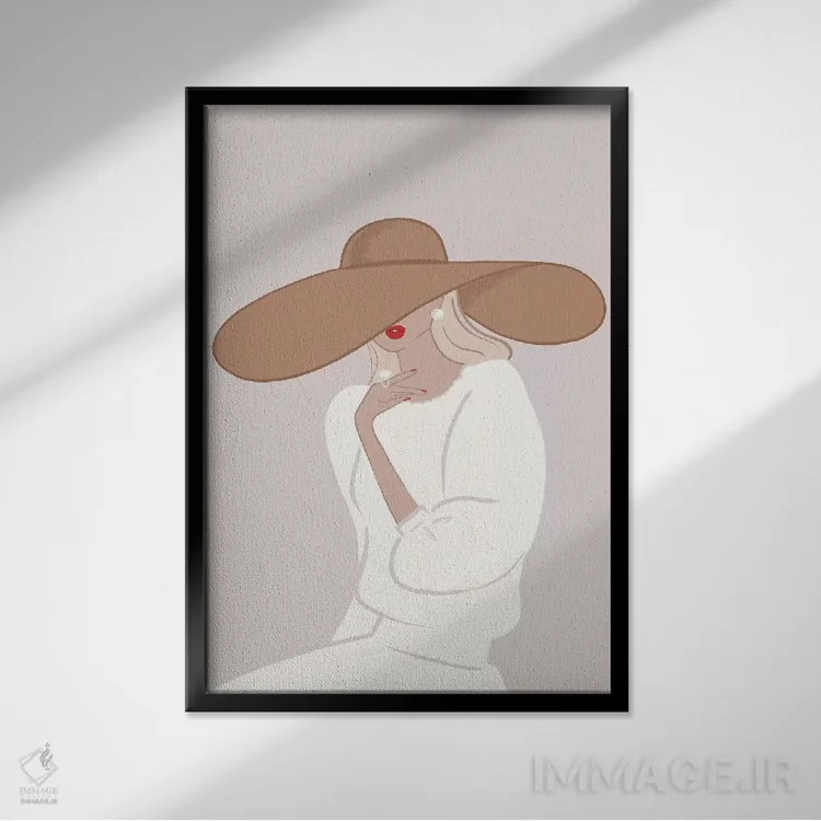 تابلو دکوراتیو Light-Skinned, Blonde Hair,کلاه لبه دار، پوست روشن، موهای بلو… اثر سابینا فن - نمای قابدار مشکی