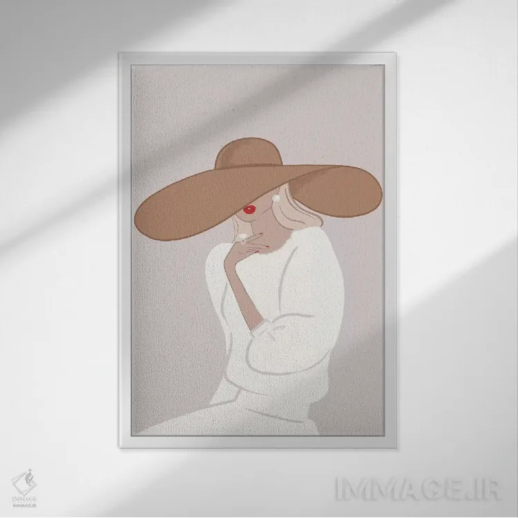 تابلو دکوراتیو Light-Skinned, Blonde Hair,کلاه لبه دار، پوست روشن، موهای بلو… اثر سابینا فن - نمای قابدار سفید