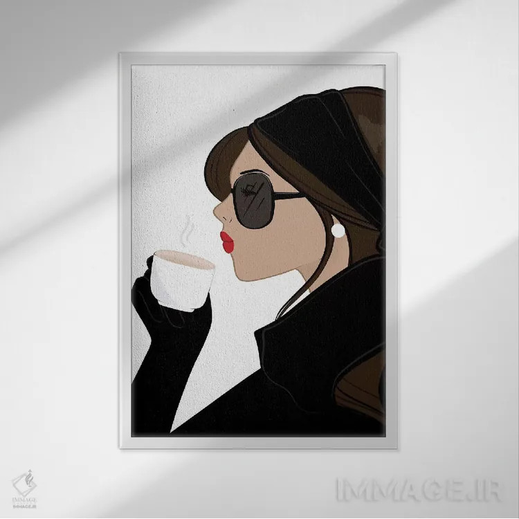 تابلو دکوراتیو Light-Skinned, Brunette Hair,شیک اسپرسو، پوست روشن، موهای قهو… اثر سابینا فن - نمای قابدار سفید