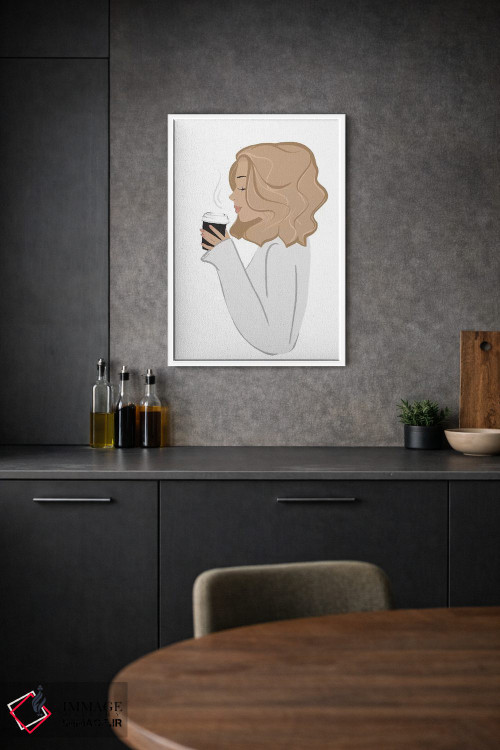 تابلو دکوراتیو Light-Skinned, Blonde Hair,استراحت قهوه، پوست روشن، موهای بلو… اثر سابینا فن - D1W