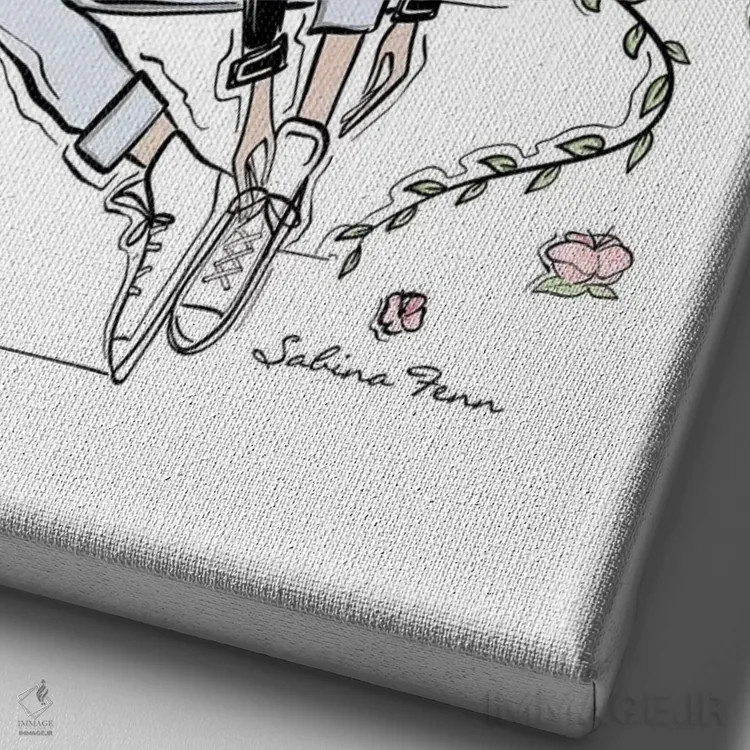 تابلو دکوراتیو رویابین کوچک اثر سابینا فن - نمای نزدیک بافت بوم