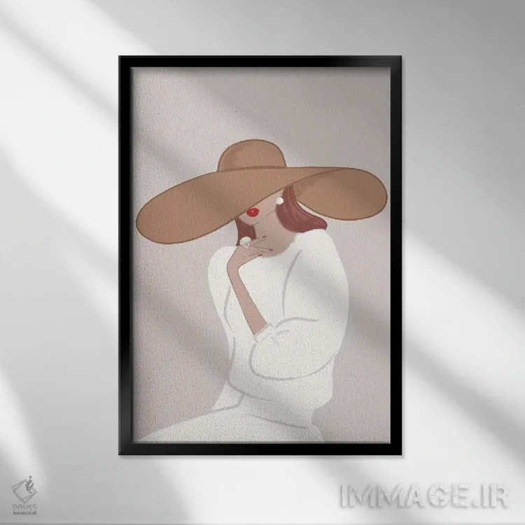 تابلو دکوراتیو Light-Skinned, Red Hair,کلاه لبه دار، پوست روشن، موهای قرمز اثر سابینا فن - نمای قابدار مشکی