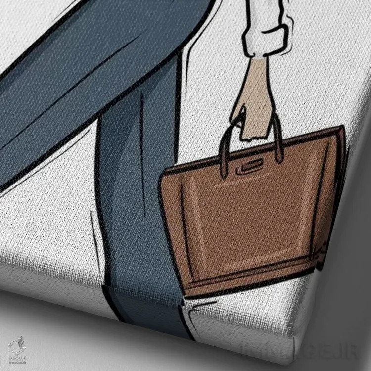 تابلو دکوراتیو بازگشت به کار اثر سابینا فن - نمای نزدیک بافت بوم