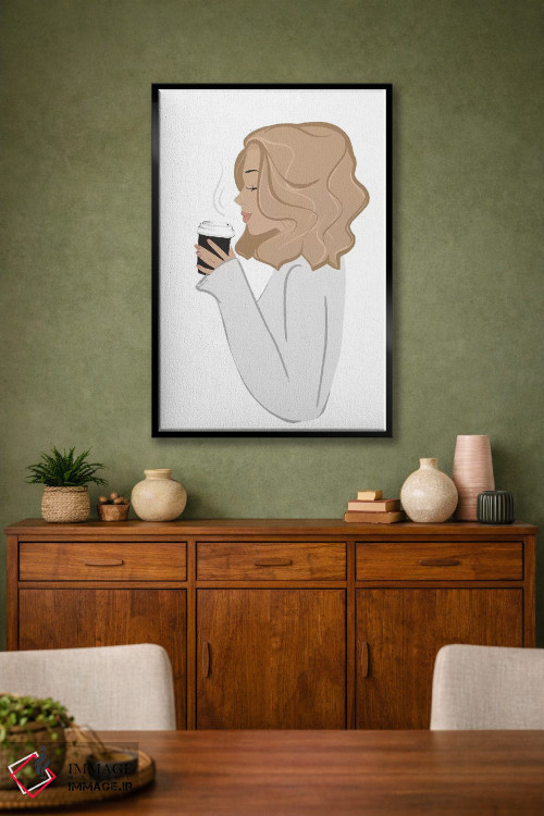 تابلو دکوراتیو Light-Skinned, Blonde Hair,استراحت قهوه، پوست روشن، موهای بلو… اثر سابینا فن - D2B