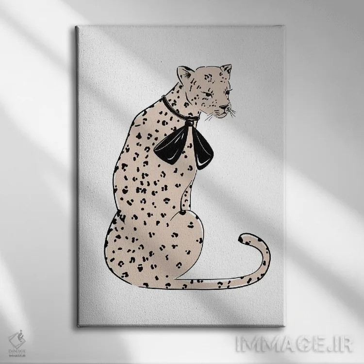 تابلو دکوراتیو شیک پلنگی اثر سابینا فن - نمای روبهرو روی دیوار