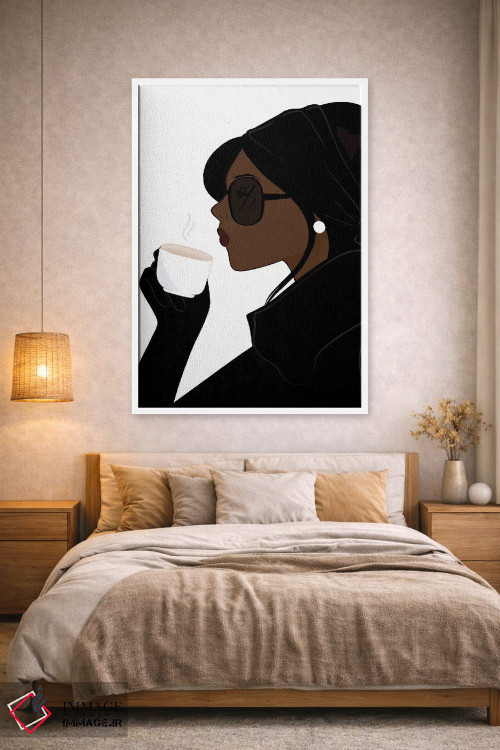 تابلو دکوراتیو Dark-Skinned, Black Hair,شیک اسپرسو، پوست تیره، موهای مشکی اثر سابینا فن - D1W