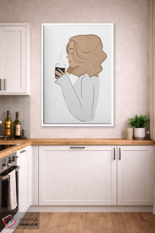 تابلو دکوراتیو Light-Skinned, Blonde Hair,استراحت قهوه، پوست روشن، موهای بلو… اثر سابینا فن - D3W