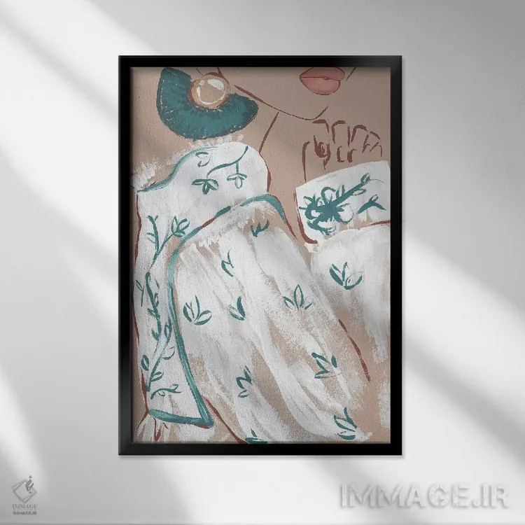 تابلو دکوراتیو آستین بوهو اثر سابینا فن - نمای قابدار مشکی