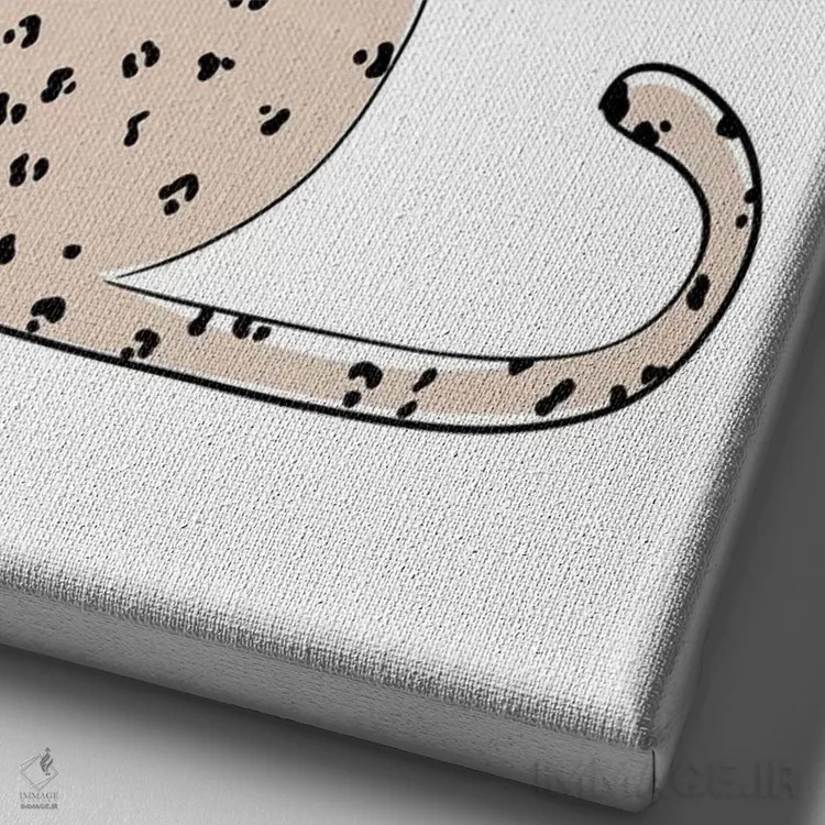 تابلو دکوراتیو شیک پلنگی اثر سابینا فن - نمای نزدیک بافت بوم