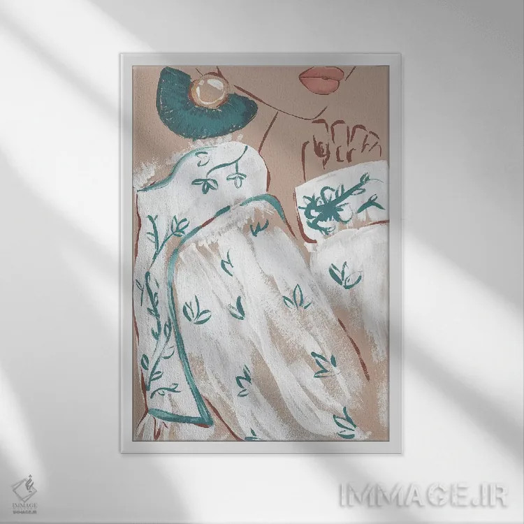 تابلو دکوراتیو آستین بوهو اثر سابینا فن - نمای قابدار سفید