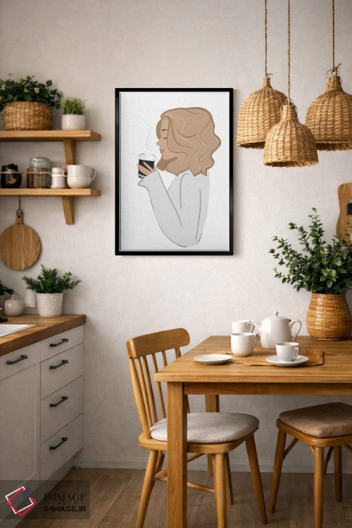 تابلو دکوراتیو Light-Skinned, Blonde Hair,استراحت قهوه، پوست روشن، موهای بلو… اثر سابینا فن - D5B