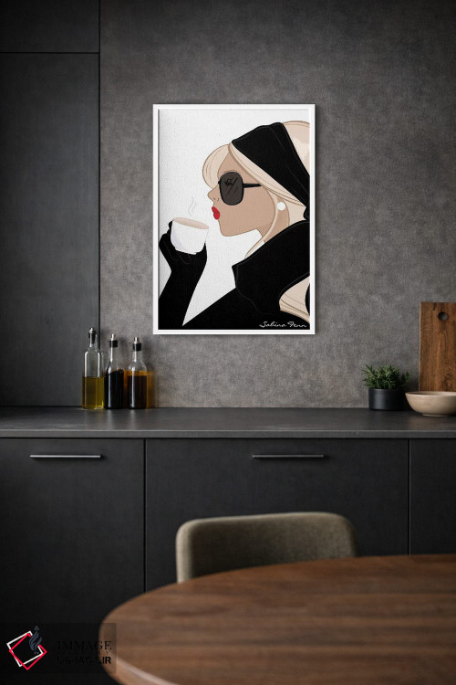 تابلو دکوراتیو Light-Skinned, Blonde Hair,شیک اسپرسو، پوست روشن، موهای بلوند اثر سابینا فن - D1W