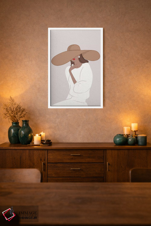 تابلو دکوراتیو Tanned, Brunette Hair,کلاه لبه دار، پوست برنزه، موهای قهوه ای اثر سابینا فن - D1W