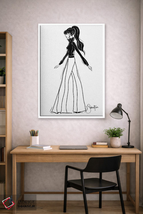 تابلو دکوراتیو شیک شلوار پاچه گشاد اثر سابینا فن - D1W