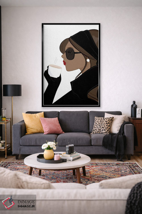 تابلو دکوراتیو Brunette Hair,شیک اسپرسو برنزه، موهای قهوه ای اثر سابینا فن - D2B