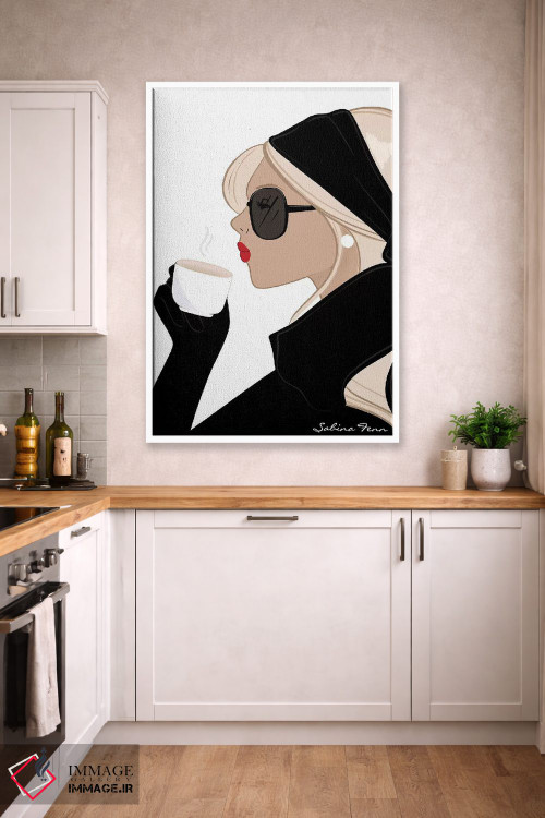 تابلو دکوراتیو Light-Skinned, Blonde Hair,شیک اسپرسو، پوست روشن، موهای بلوند اثر سابینا فن - D3W