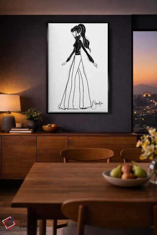 تابلو دکوراتیو شیک شلوار پاچه گشاد اثر سابینا فن - D2B