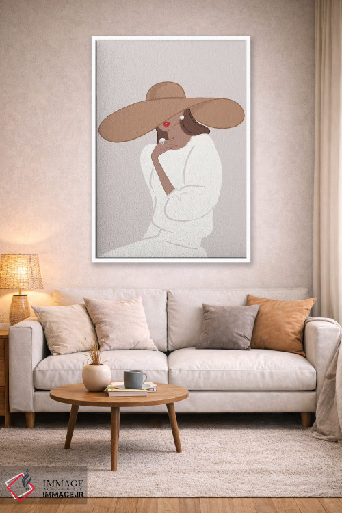 تابلو دکوراتیو Tanned, Brunette Hair,کلاه لبه دار، پوست برنزه، موهای قهوه ای اثر سابینا فن - D2W