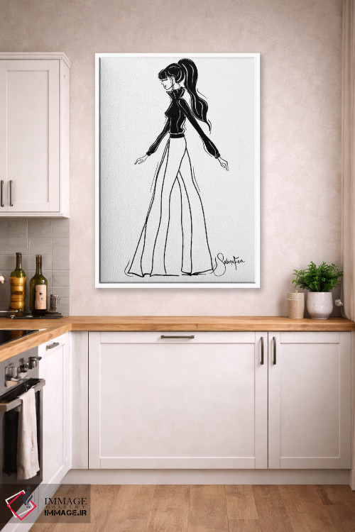 تابلو دکوراتیو شیک شلوار پاچه گشاد اثر سابینا فن - D3W