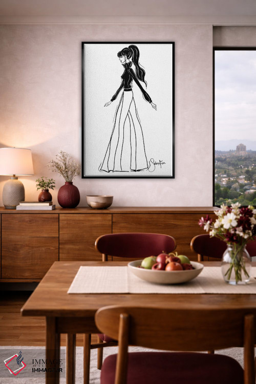 تابلو دکوراتیو شیک شلوار پاچه گشاد اثر سابینا فن - D4B