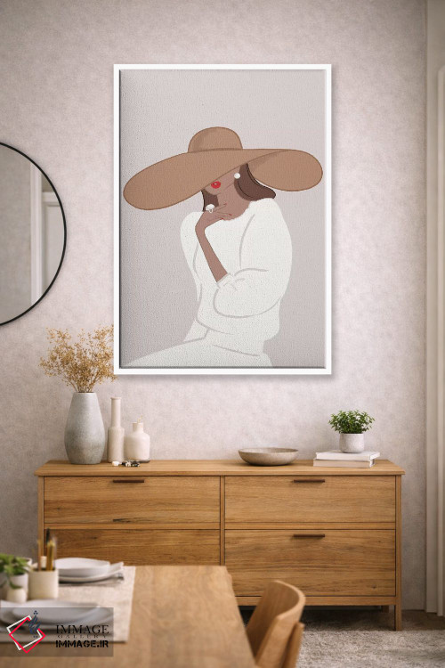تابلو دکوراتیو Tanned, Brunette Hair,کلاه لبه دار، پوست برنزه، موهای قهوه ای اثر سابینا فن - D3W