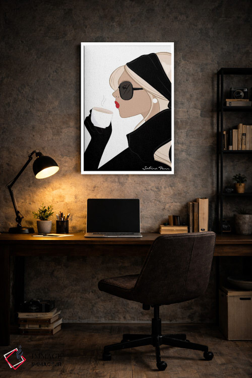 تابلو دکوراتیو Light-Skinned, Blonde Hair,شیک اسپرسو، پوست روشن، موهای بلوند اثر سابینا فن - D4W