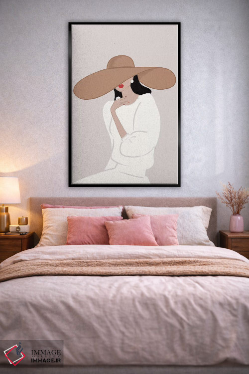 تابلو دکوراتیو Light-Skinned, Black Hair,کلاه لبه دار، پوست روشن، موهای مشکی اثر سابینا فن - D4B