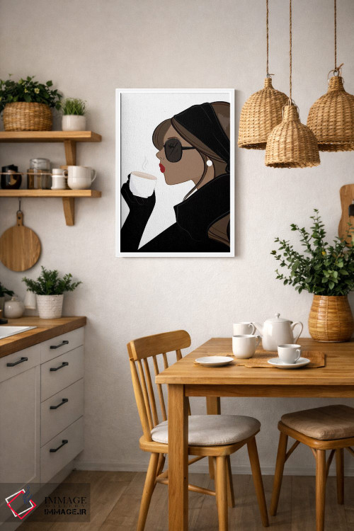 تابلو دکوراتیو Brunette Hair,شیک اسپرسو برنزه، موهای قهوه ای اثر سابینا فن - D3W