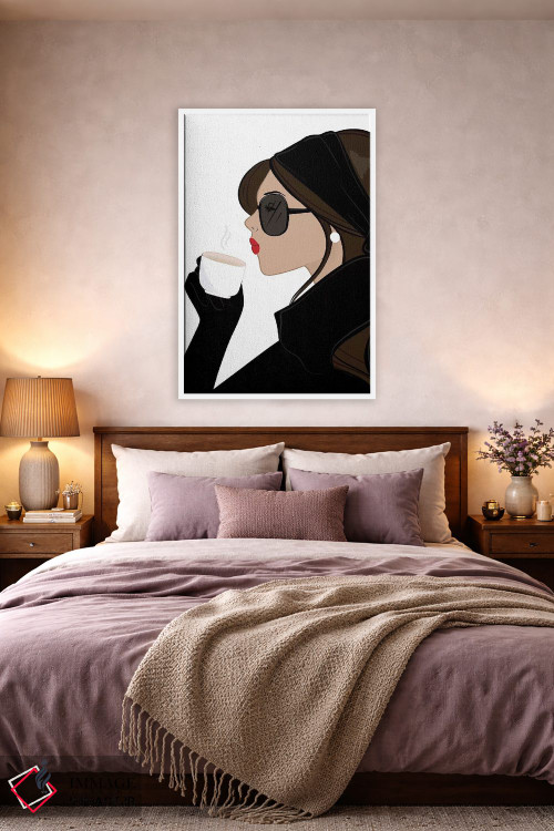 تابلو دکوراتیو Light-Skinned, Brunette Hair,شیک اسپرسو، پوست روشن، موهای قهو… اثر سابینا فن - D4W