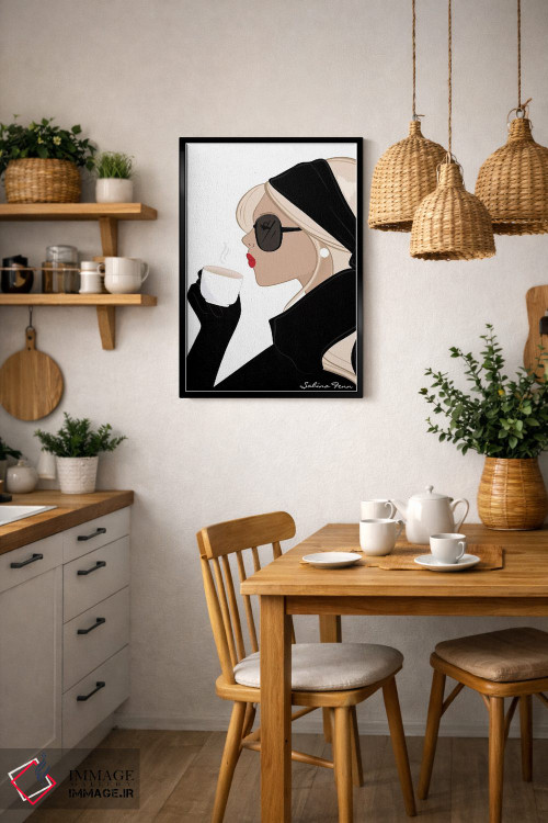 تابلو دکوراتیو Light-Skinned, Blonde Hair,شیک اسپرسو، پوست روشن، موهای بلوند اثر سابینا فن - D5B