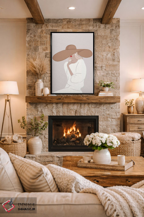 تابلو دکوراتیو Light-Skinned, Blonde Hair,کلاه لبه دار، پوست روشن، موهای بلو… اثر سابینا فن - D2B