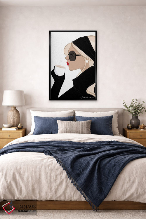 تابلو دکوراتیو Light-Skinned, Blonde Hair,شیک اسپرسو، پوست روشن، موهای بلوند اثر سابینا فن - D6B