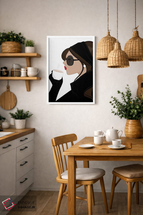 تابلو دکوراتیو Light-Skinned, Brunette Hair,شیک اسپرسو، پوست روشن، موهای قهو… اثر سابینا فن - D5W
