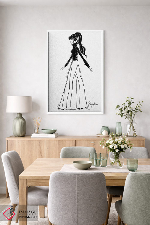 تابلو دکوراتیو شیک شلوار پاچه گشاد اثر سابینا فن - D5W