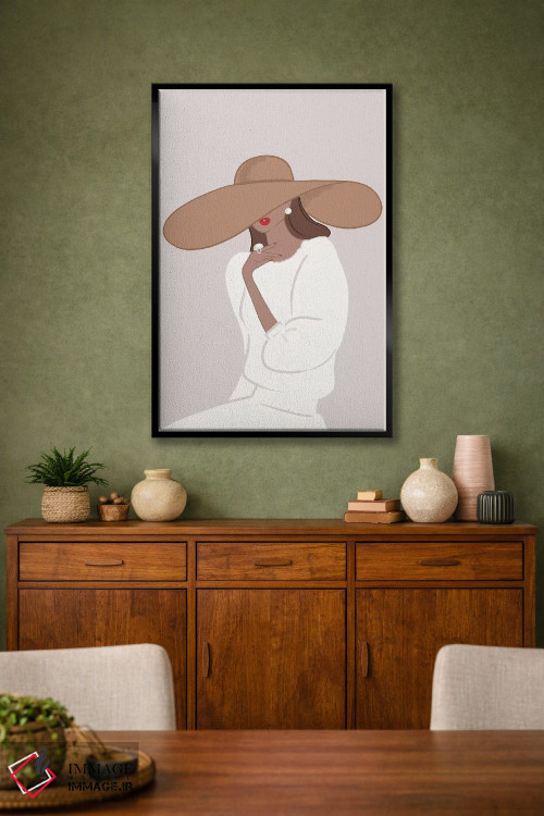 تابلو دکوراتیو Tanned, Brunette Hair,کلاه لبه دار، پوست برنزه، موهای قهوه ای اثر سابینا فن - D4B